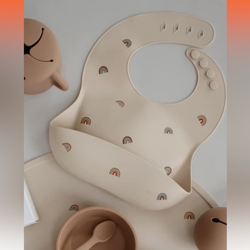 Mushie Rainbow Silicone Bib